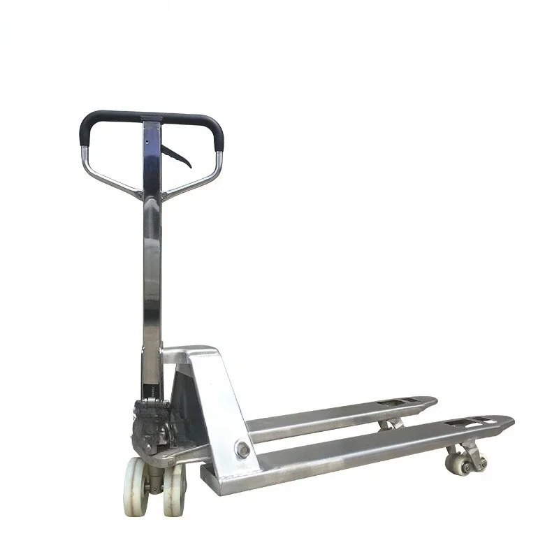 2.5 tons 304 stainless steel manual hydraulic truck, hydraulic cart, hand-pushed trailer, hand-pulled cattle, forklift