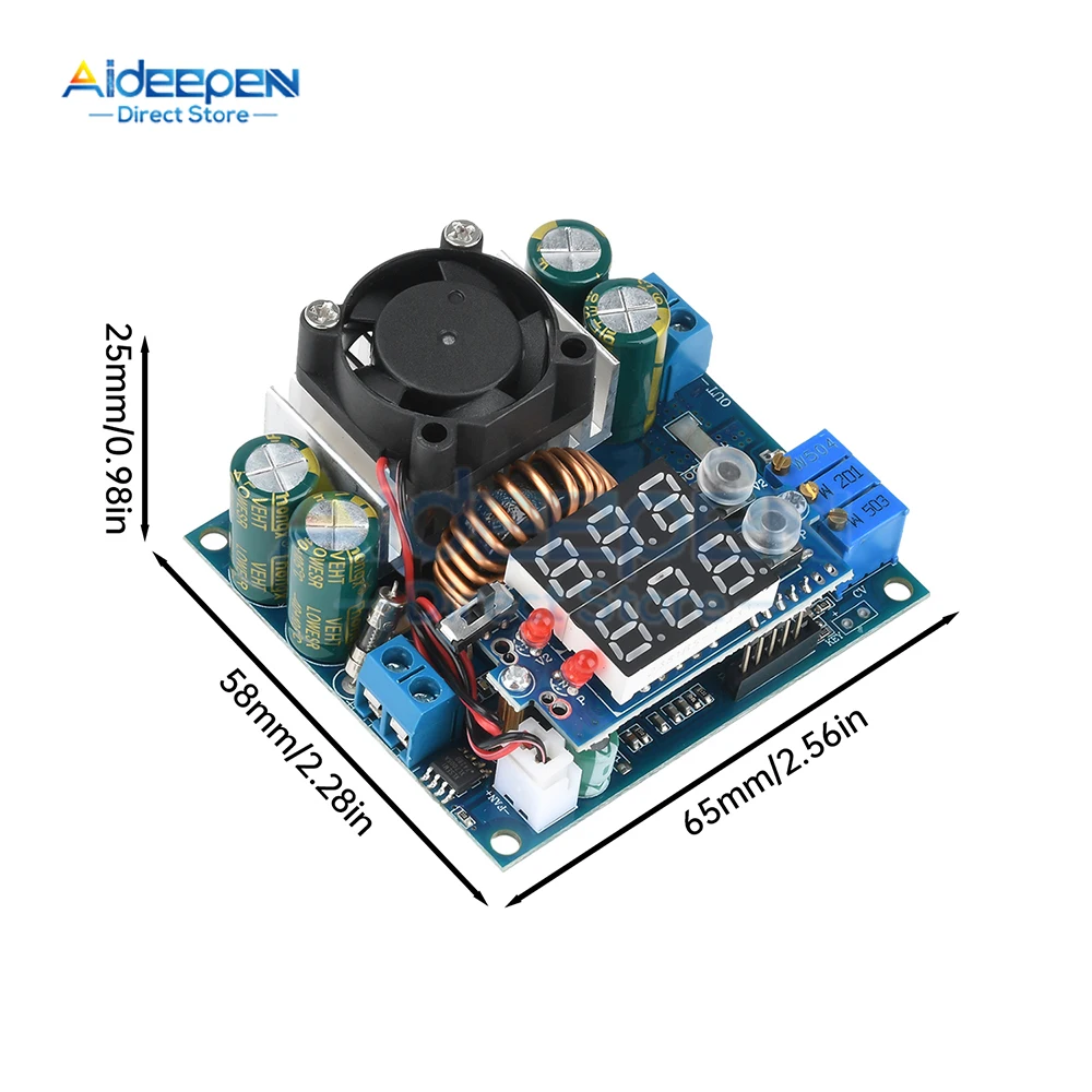 Controlador de carga Solar MPPT 15A DC-DC 9-50V a 1,2-48V Módulo reductor ajustable no aislado Rectificación síncrona CV CC