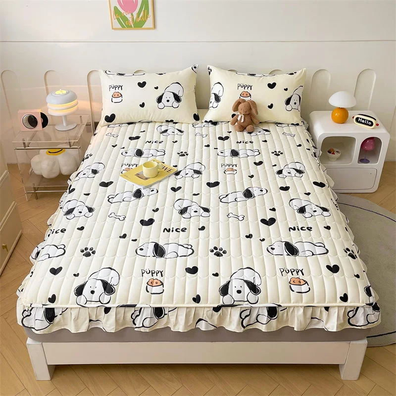 

New All-cotton Soybean Cotton Bedcap Printed Lace Cartoon Bed Cover Skin Friendly Comfortable Bed Cover 200x220 150x200 180x220