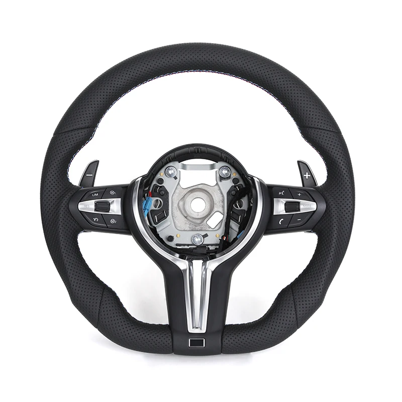 

Full Perforated Flat Bottom Leather M Sport Steering Wheel for BMW 7 Series F01 F02 F06 F10 F20 F22 F25 F26 F30 M3 F80 M4 F82 M5
