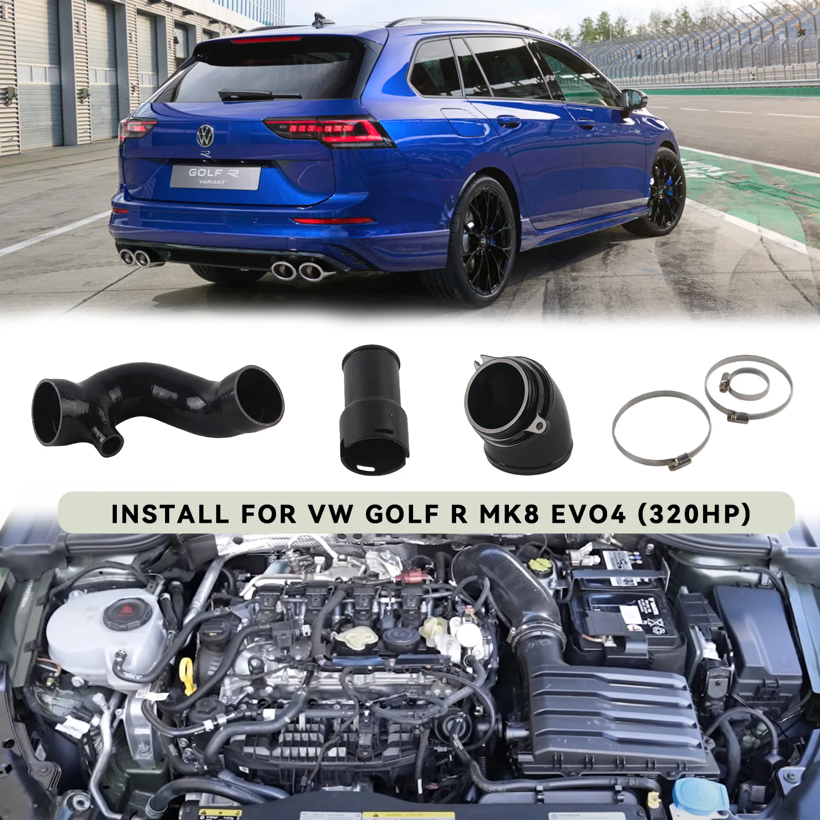 

Turbo 90 SILICONE INLET HOSE For VW Golf Leon Tiguan MK8 evo gen4 Audi S3 EA888.4