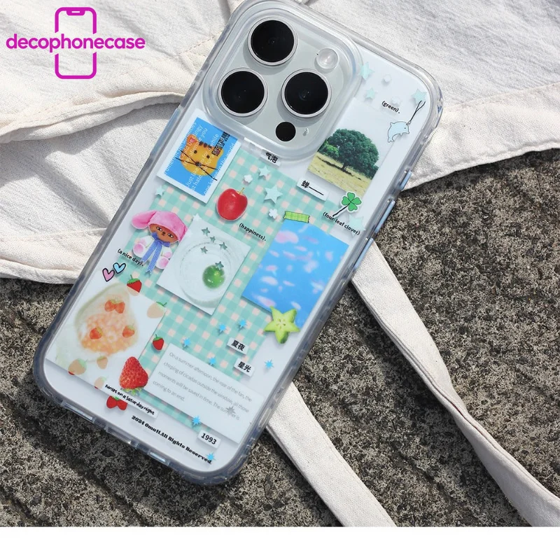 Funda de teléfono estilo collage de 2.5mm de acrílico y TPU Bayer importado de Alemania para iPhone 17 Pro Max Air