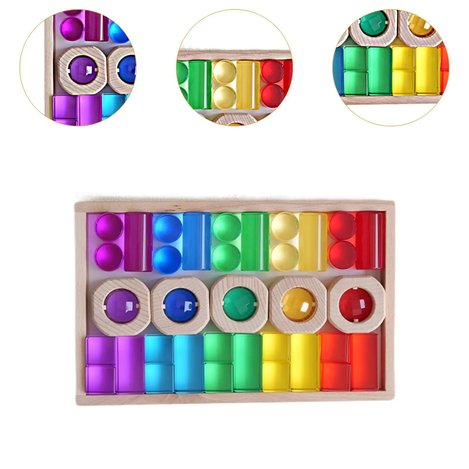 Rainbow Building Cubes ของเล่นเพื่อการศึกษาโปร่งใสสีเรียบ Persception ซ้อนเกมสําหรับเด็กชายหญิงเด็กของขวัญ