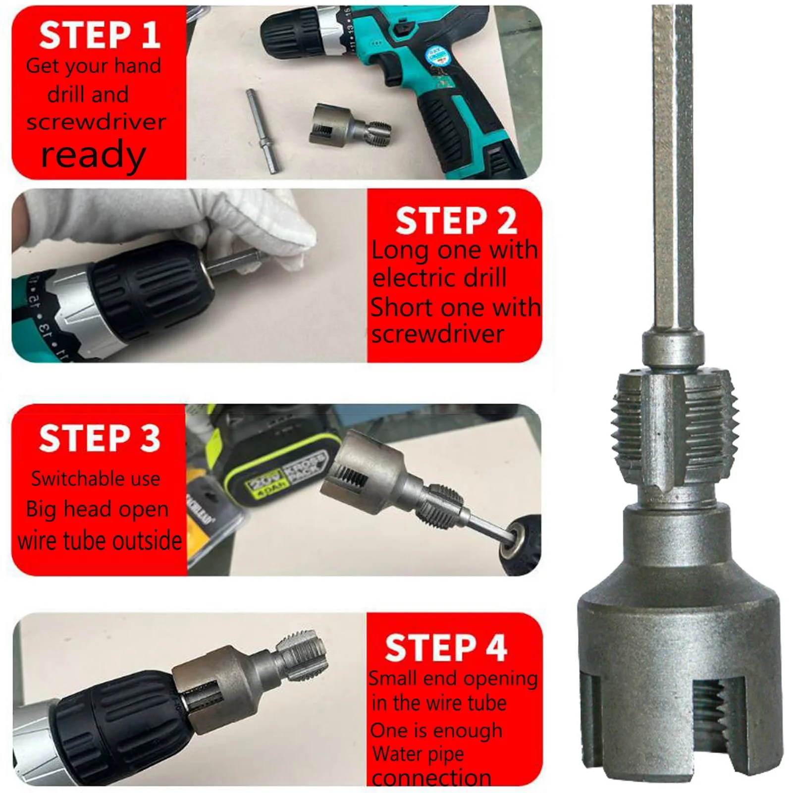 Integrated Pipe Threading Tool Leak-Free Threads Lightweight Cutting Tool for Both Professional and Home Projects