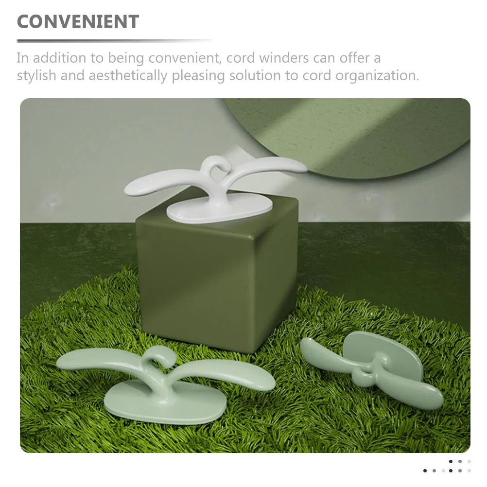

4pcs Cord ganizer Self Adhesive Data Cable Winder Green White Appliance Holder TPR Material Efficient Tool Office Home Use