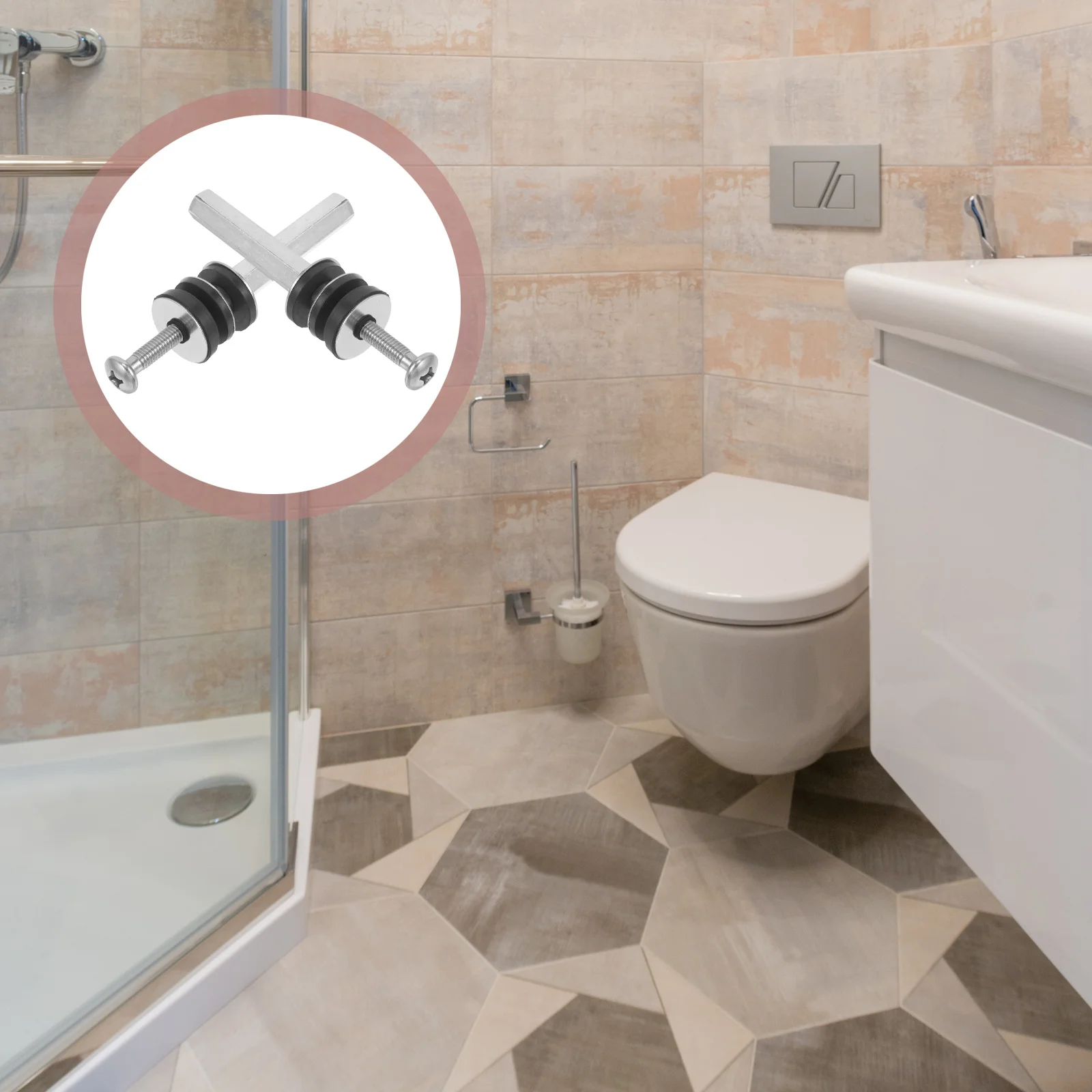 

Toilet Tank Bolts Gasket Set Stainless Steel For Toilet Seat Fixing Replacement Parts Compatible With Most Models