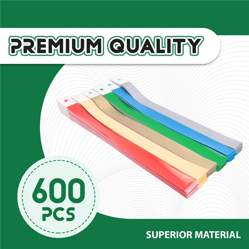 

ABZZ-600 PCS Neon Colored Wristbands For Events, Synthetic Paper Waterproof Lightweight Activity Identification Wristbands