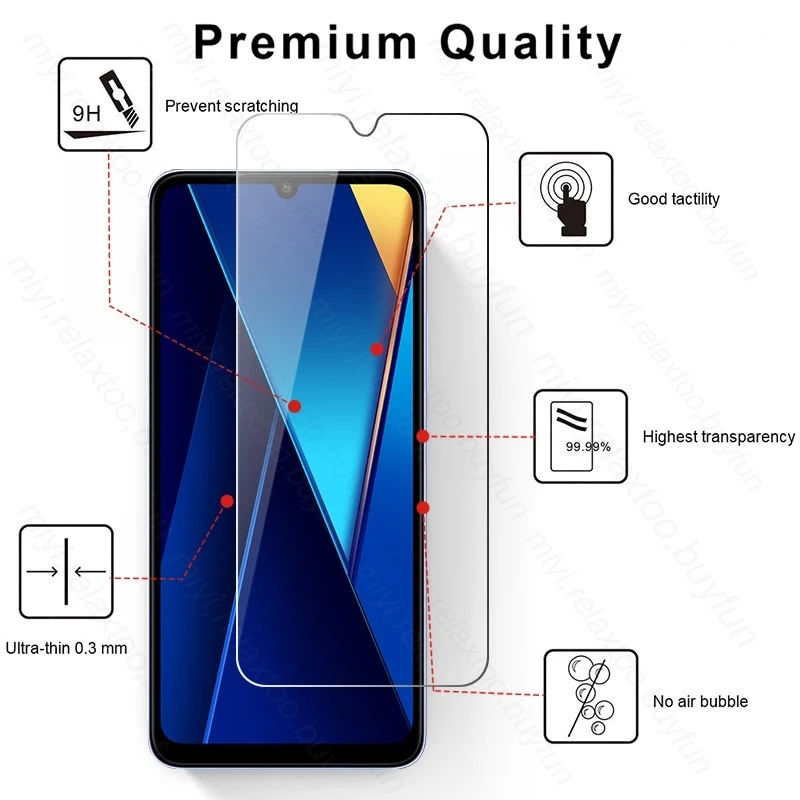 Do Poco C65 4G szkło 2 szt. Pełna ochrona telefonu szkło PocoC65 4G ochraniacz ekran hartowany szkło Poxo Poko C 65 65C 6.74"