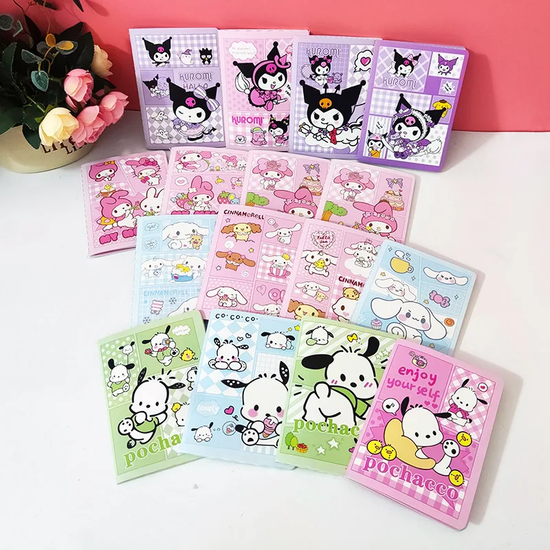 

16pcs/lot Sanrio Kuromi Melody Pochacco Cinnamoroll Notebook Cute Portable Note Book Diary Planner Stationery Gift School Supply