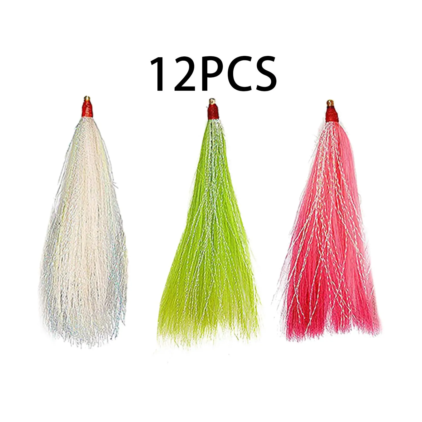 12Pcs Fishing Bucktail Hair Teaser Portable Handcraft Lightweight Fishing Lures