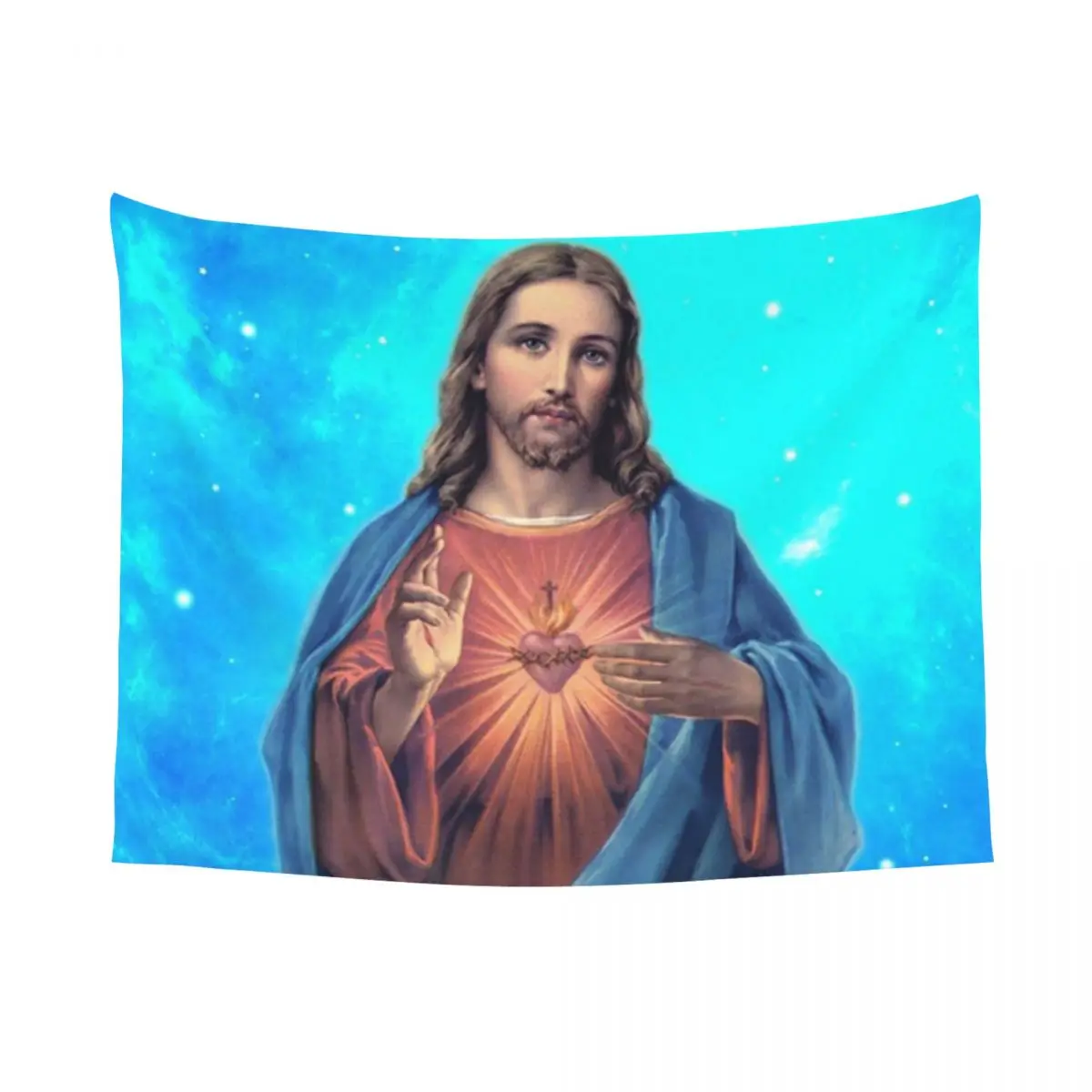 Custom Hippie Sacred Heart Of Jesus Tapestry Wall Hanging Home Decor Jesus Christ Tapestries Dorm Decoration