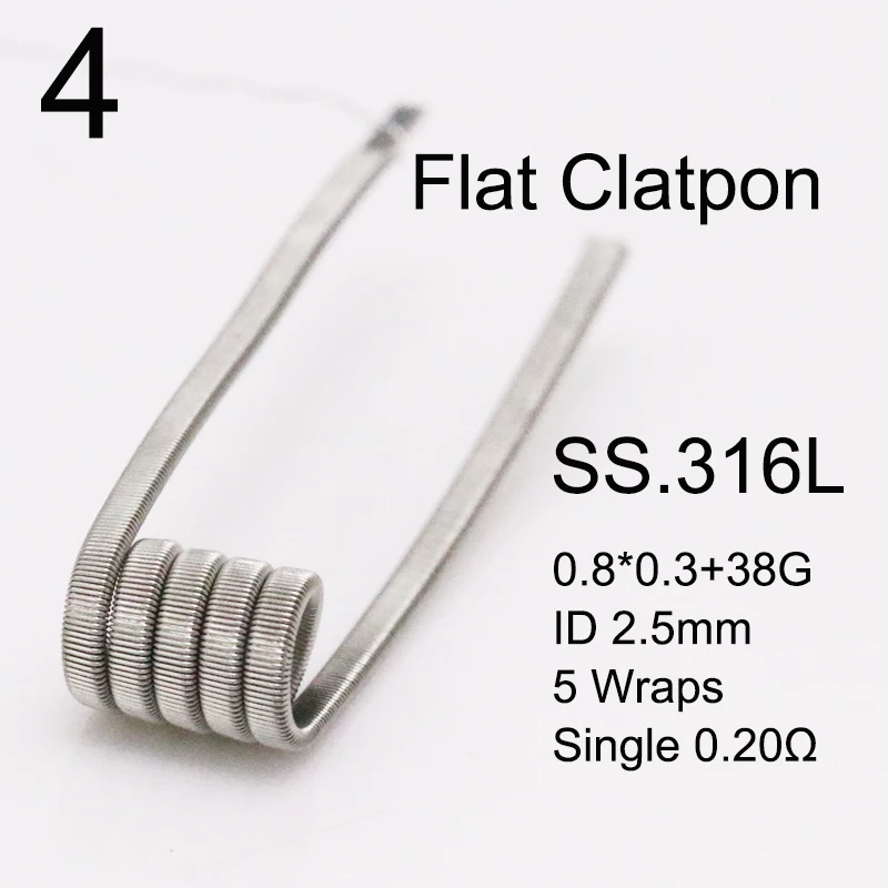 50 Stuks Rvs SS316L Gesmolten Clapton Prebuilt Rta Coil
