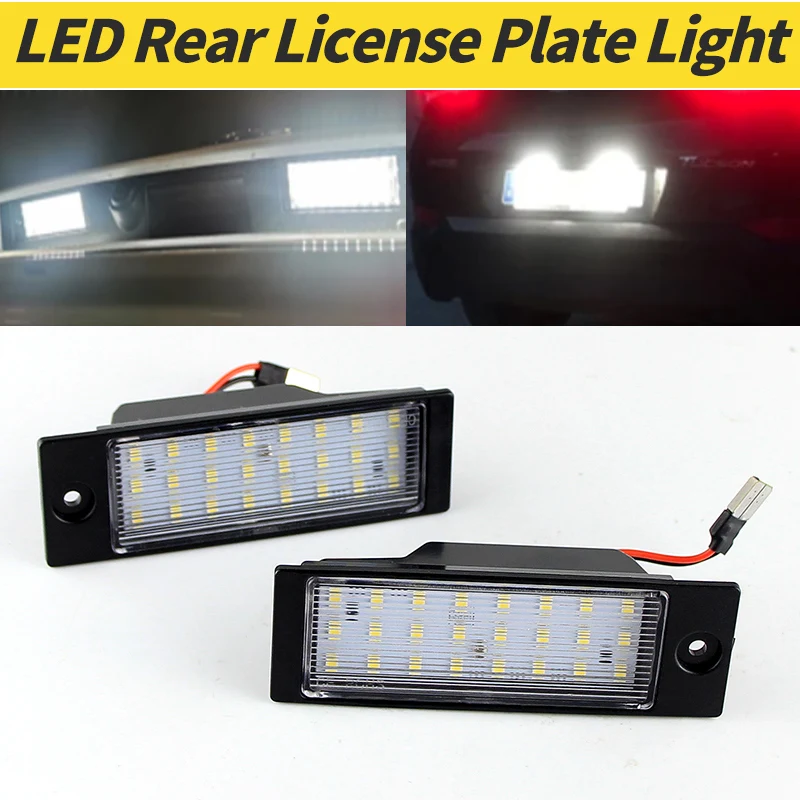 2 szt. LED-owych lamp oświetlenia tablicy rejestracyjnej do Kia Forte 19-23, Niro EV 23+, Ceed SW typu CD 18+, XCeed 19+, lampki oświetlenia tablicy rejestracyjnej do Hyundai
