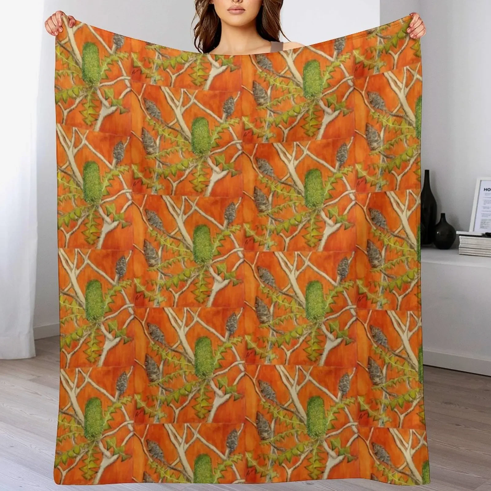 Banksias Throw Blanket All Season Lightweight Soft Blanket for Bed