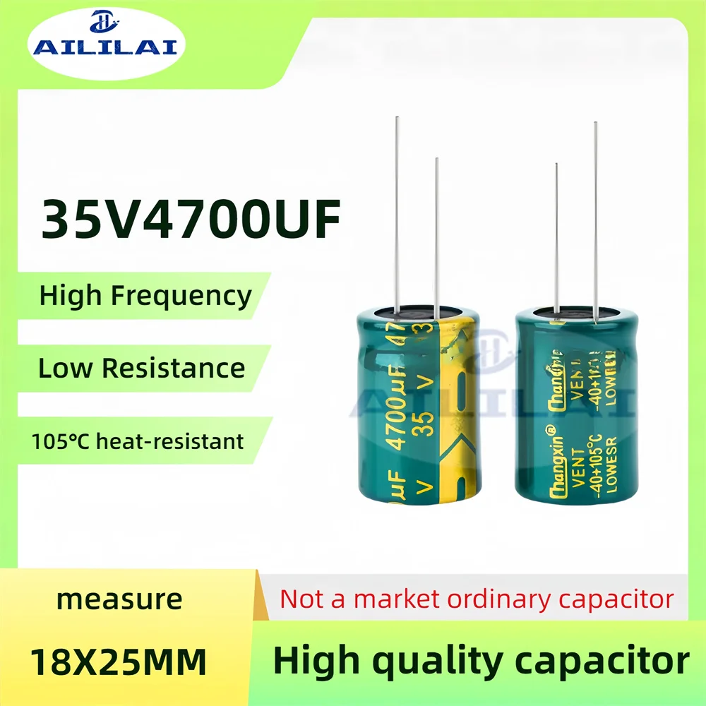 5PCS Original 35v4700uf Low ESR/Impedance High Frequency 35V 4700UF Aluminum Electrolytic Capacitor 35V4700UF Size: 18X25MM