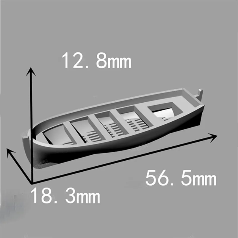 Lifeboat Model Kit Mini Sailboat Assembly Model Accessories 3D Printed Hull 96A Finished Dinghy