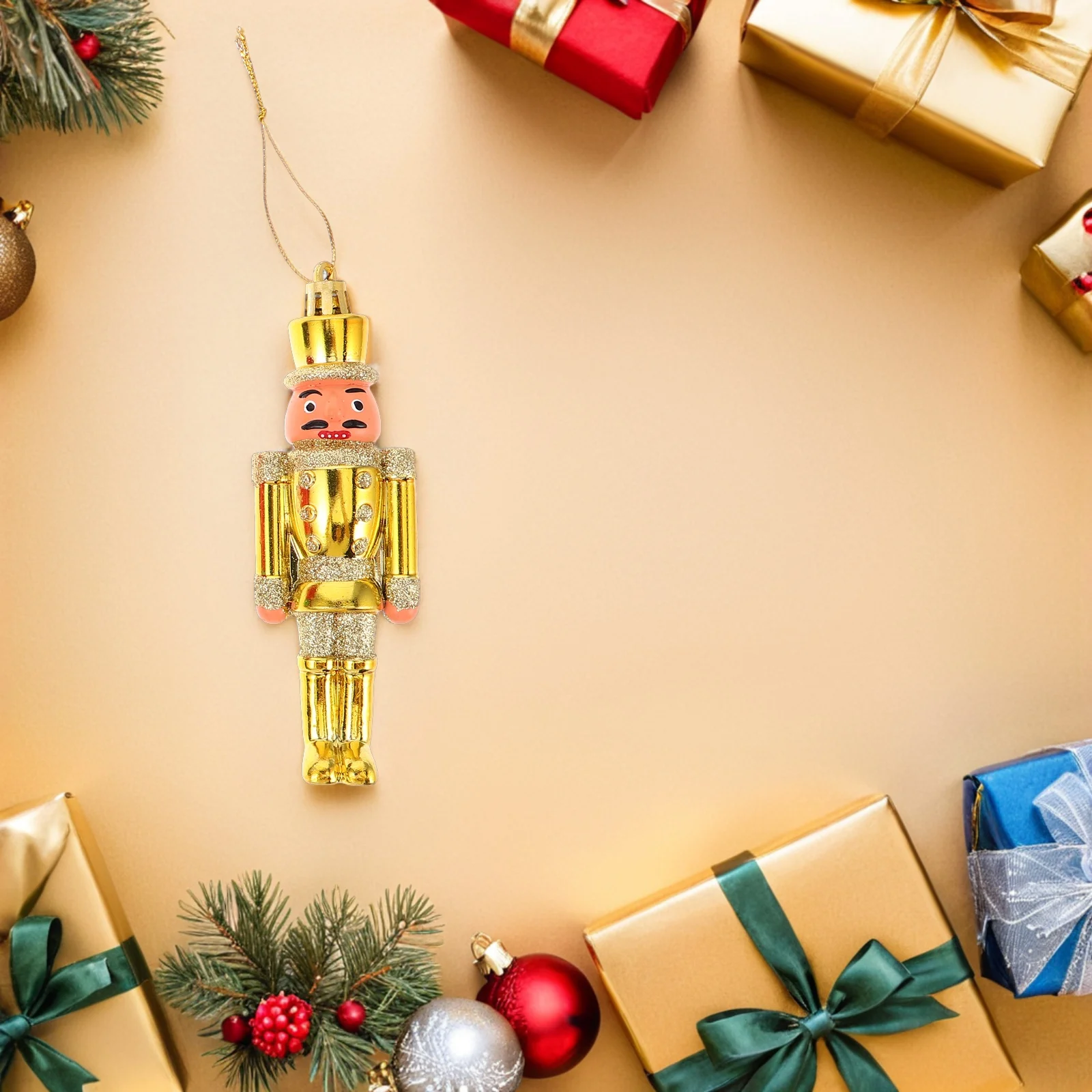 

6Pcs Mini Nutcracker Ornaments 5 Hand-Painted Soldier Tree Hanging Xmas Decorations Festive Christmas Tabletop Decor