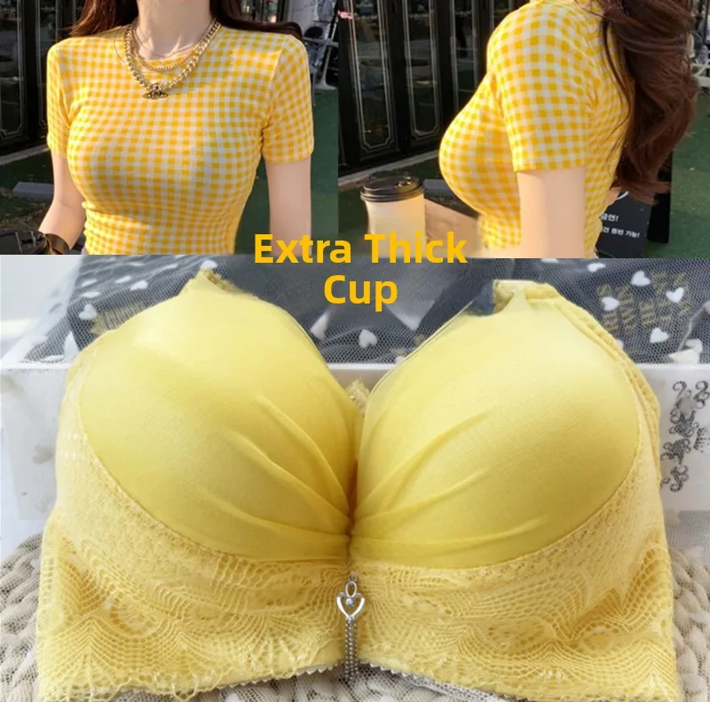 Ultra-Thick 10CM Bra Boosting Small Chest Flat Chest 12cm Breast Enhancement Underwear Appears Large Chest Summer Sexy Underwear