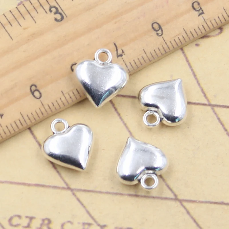 10pcs Charms Lovely Heart 13x12mm Tibetan Silver Color Pendants Antique Jewelry Making DIY Handmade Craft