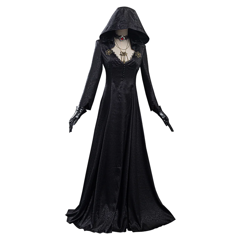 Fantasia Resident Village Vampire Moth Lady Evil Cosplay Lady Dimitrescu Costume Women Dress Disguise Halloween Carnival Suit