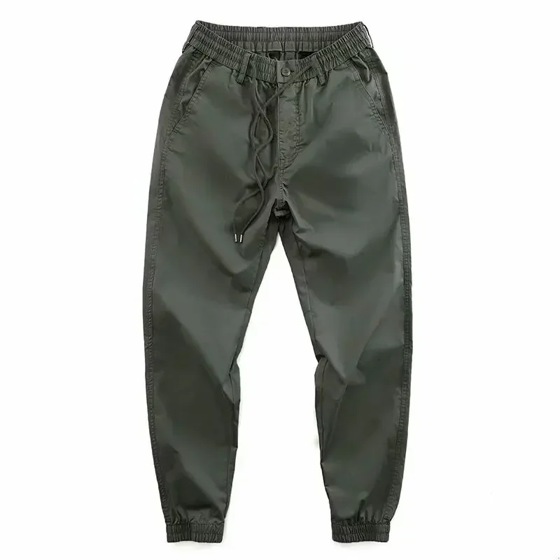 Men Casual Cargo Pants Breathable and Slightly Elastic Elastic Waist Slim Fit Fashion Spring Summer Sports Long Pants