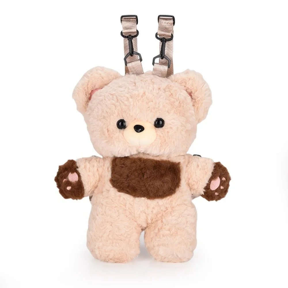 Mode Mooie Pluche Beer Zakken Cartoon Dier Creatieve Pluche Rugzak Zacht Bruin Wit Schoudertas voor Kinderen