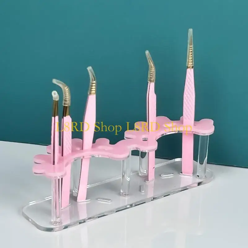 L8RD Tweezers exibem suporte acrílico pinça acrílico titular prateleira pinça pinça armazenamento stand tweezers