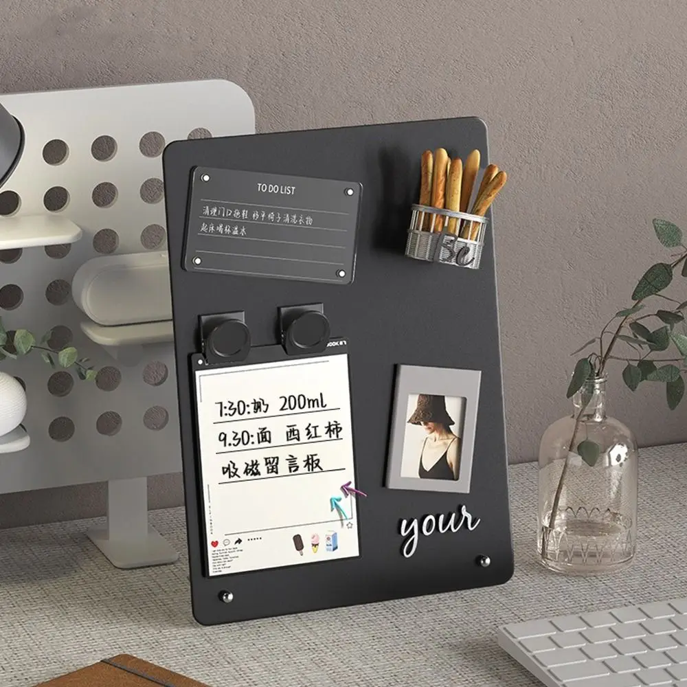 

Simple Metal Plate Magnetic Sticker Board Magnetic Clip Movable Desktop Memorandum Note Board Office