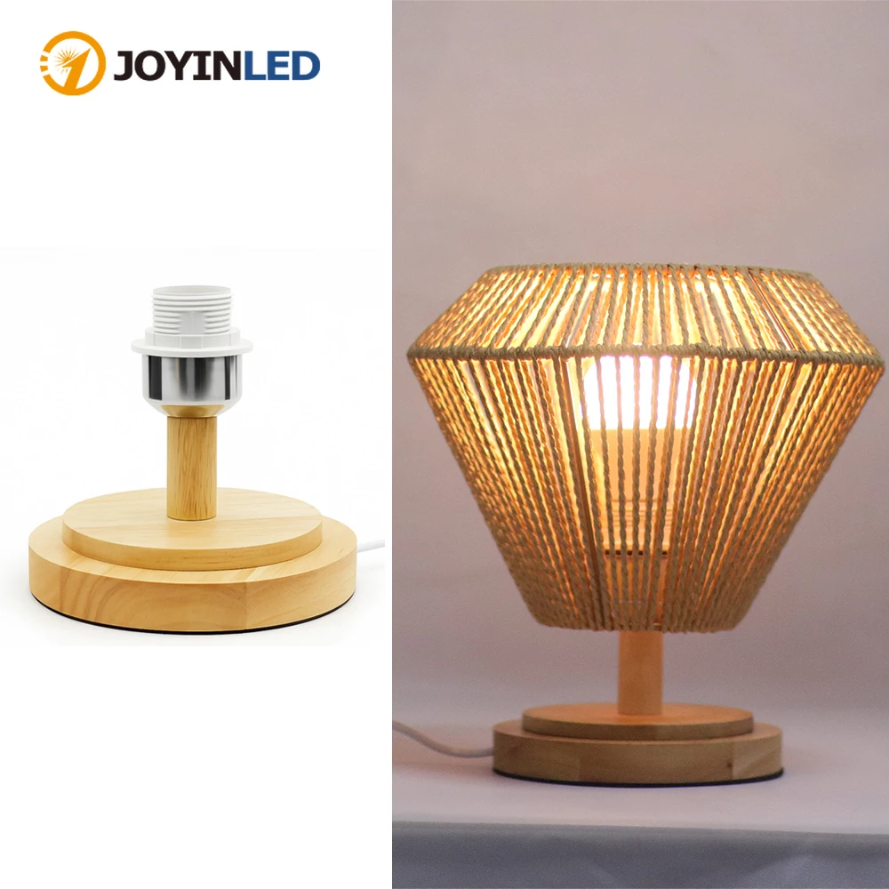 

JOYINLED Solid Wooden Lamp Base with Plug in Cord ON OFF Switch for Table Lamp E27 Lamp Bedside Lamp Holder for Home