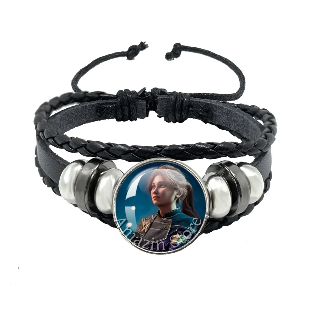 New Game Gamer Gustave Clair Obscur Expedition 33 Maelle x Gustave Fanart 18mm Black Leather Bracelet Gift for Game Fans JD012