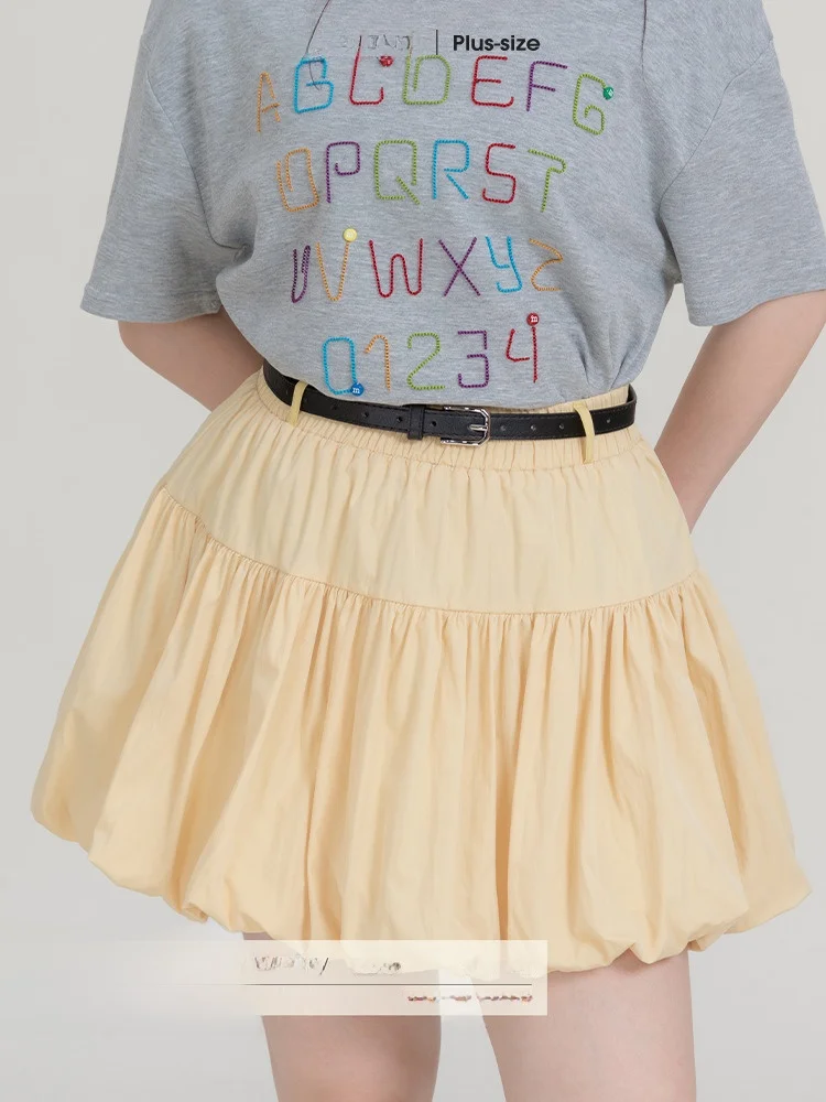 heynew-バレエスタイル-aライン-ミニスカート-プラスサイズ-レディース-夏-着痩せ-ふわふわ-ショートスカート-ハイウエスト-ポリエステル-ナイロン