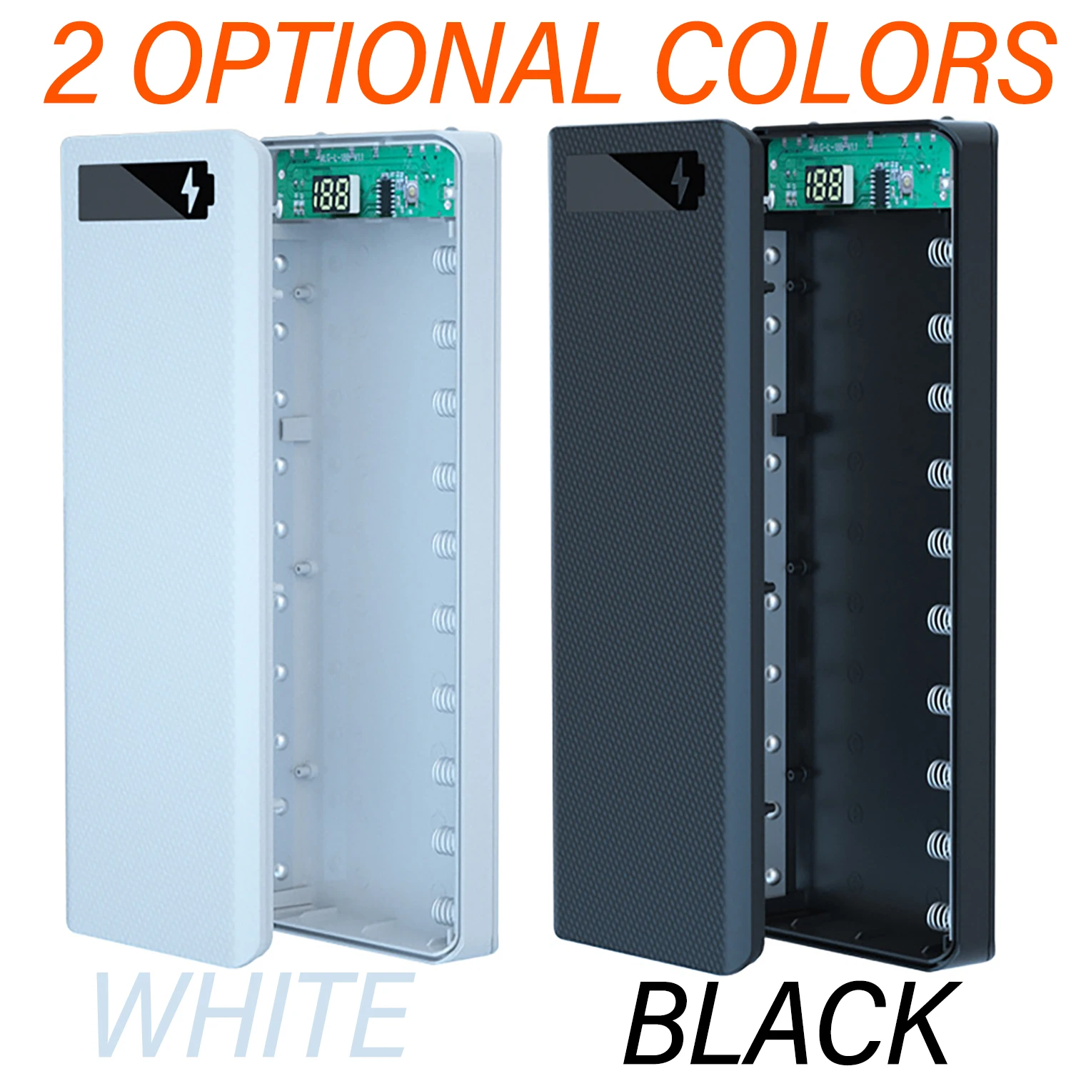 10 Cell 18650 Detachable Solder-Free DIY Power Bank Kit Mobile Power Supply Battery Case  LED Digital Power Display no Battery