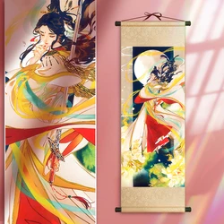 Hua Cheng Xie Lian Hanging Picture Scroll Tian Guan Ci Fu Fiugre Printed Poster Scroll Picture Home Wall Decor Accessories B