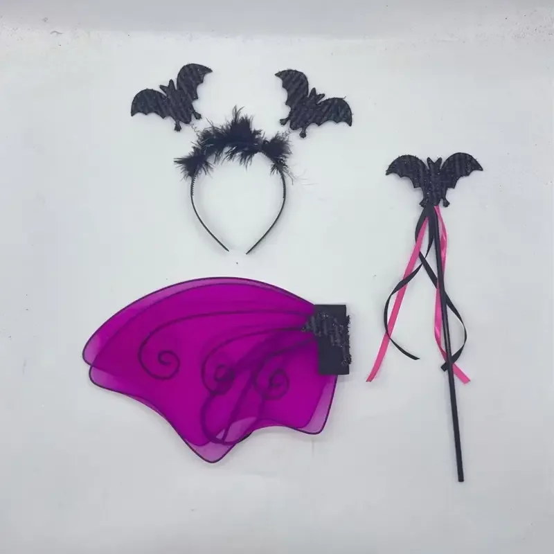 Rose Red Bat Halloween Lady COSPLAY set Halloween Bat costume set of 3 pieces