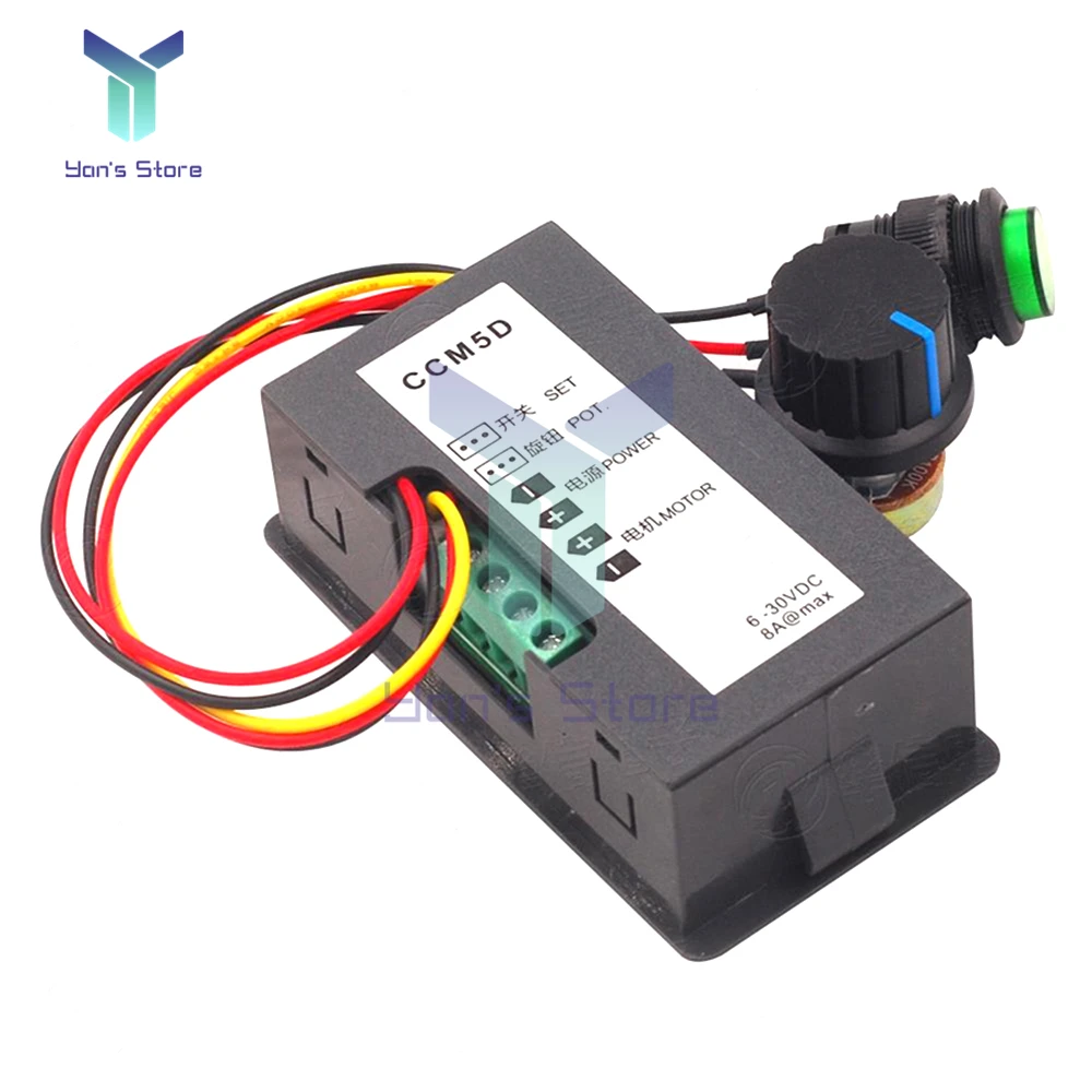 DC 6V 12V 24V 5A Adjustable PWM DC Motor Speed Controller CCM5D LED Digital Display Stepless Speed Control Switch Governor