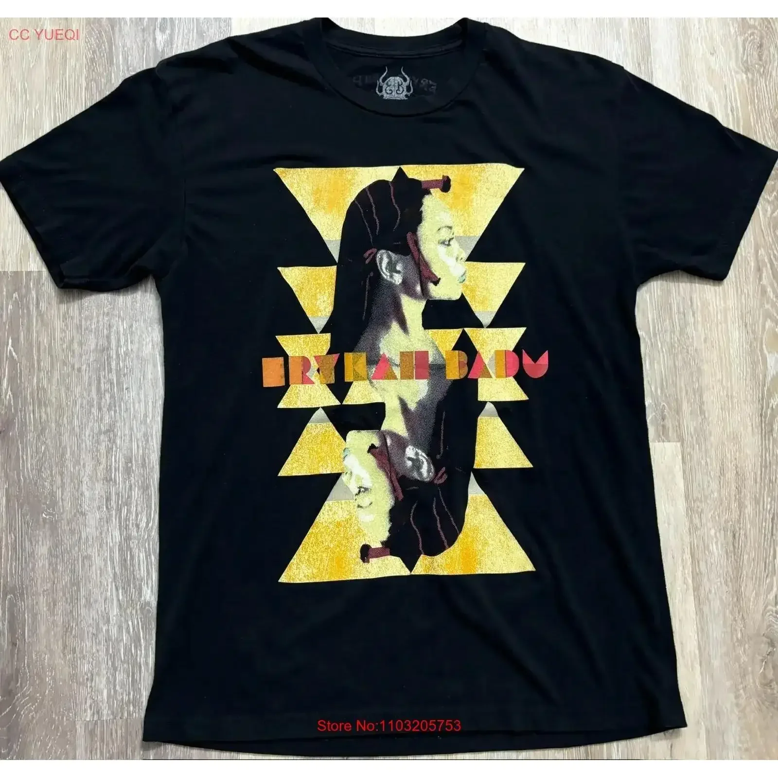 

Футболка Erykah Badu WORLD, средняя двусторонняя, концертная официальная продукция 2015, винтажная стираная эластичная дизайнерская одежда, стильная