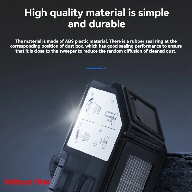 اصنع صندوق الغبار-For-Ecovacs-Deebot-T50-PRO-Robot-Vacuum-Clener-ملحقات-أجزاء بديلة-صندوق غبار القمامة