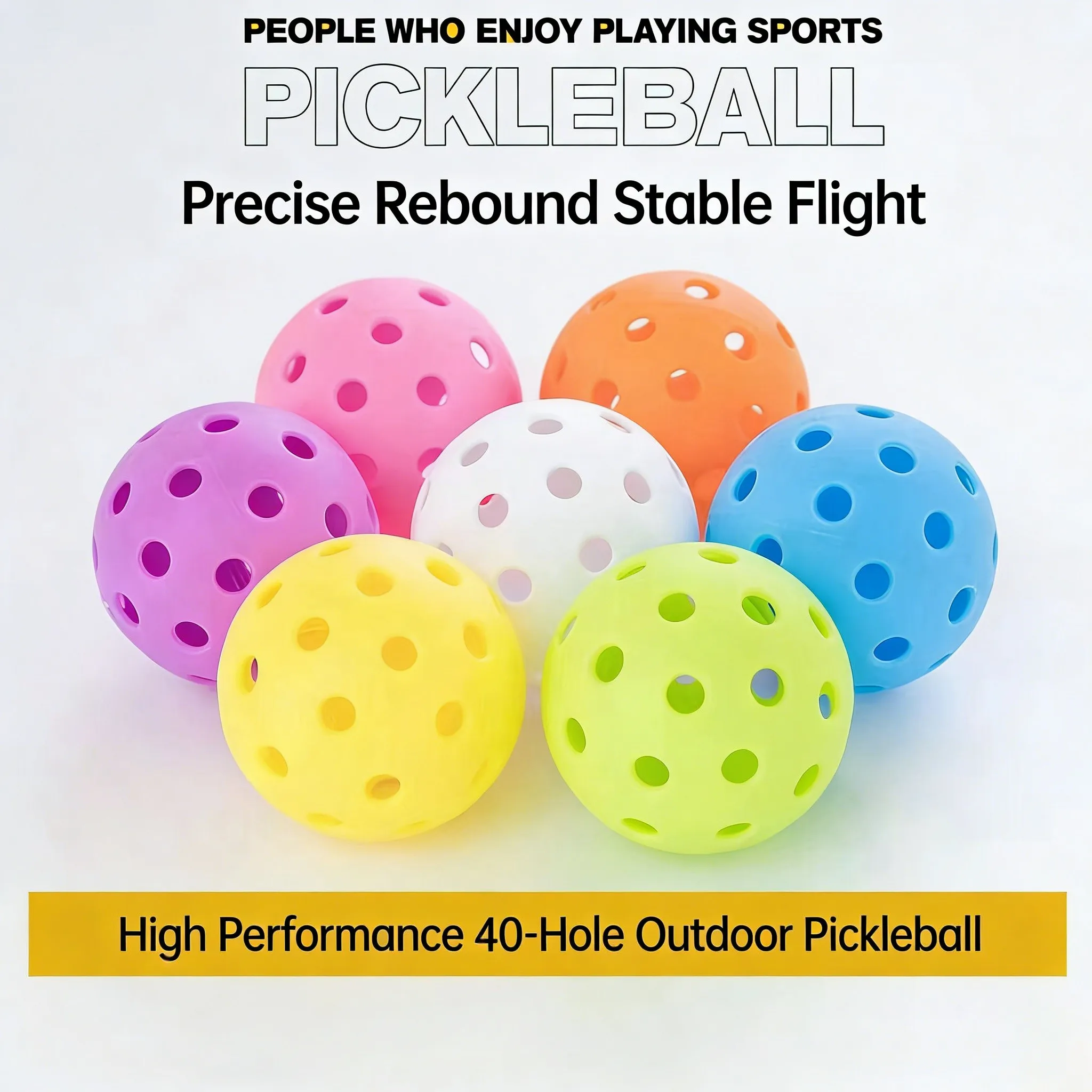 

Pickleball 74MM Durable 40 Holes Outdoor 6Pcs Pickleballs Outdoor for Competition pickleball Packs of Pickleballs