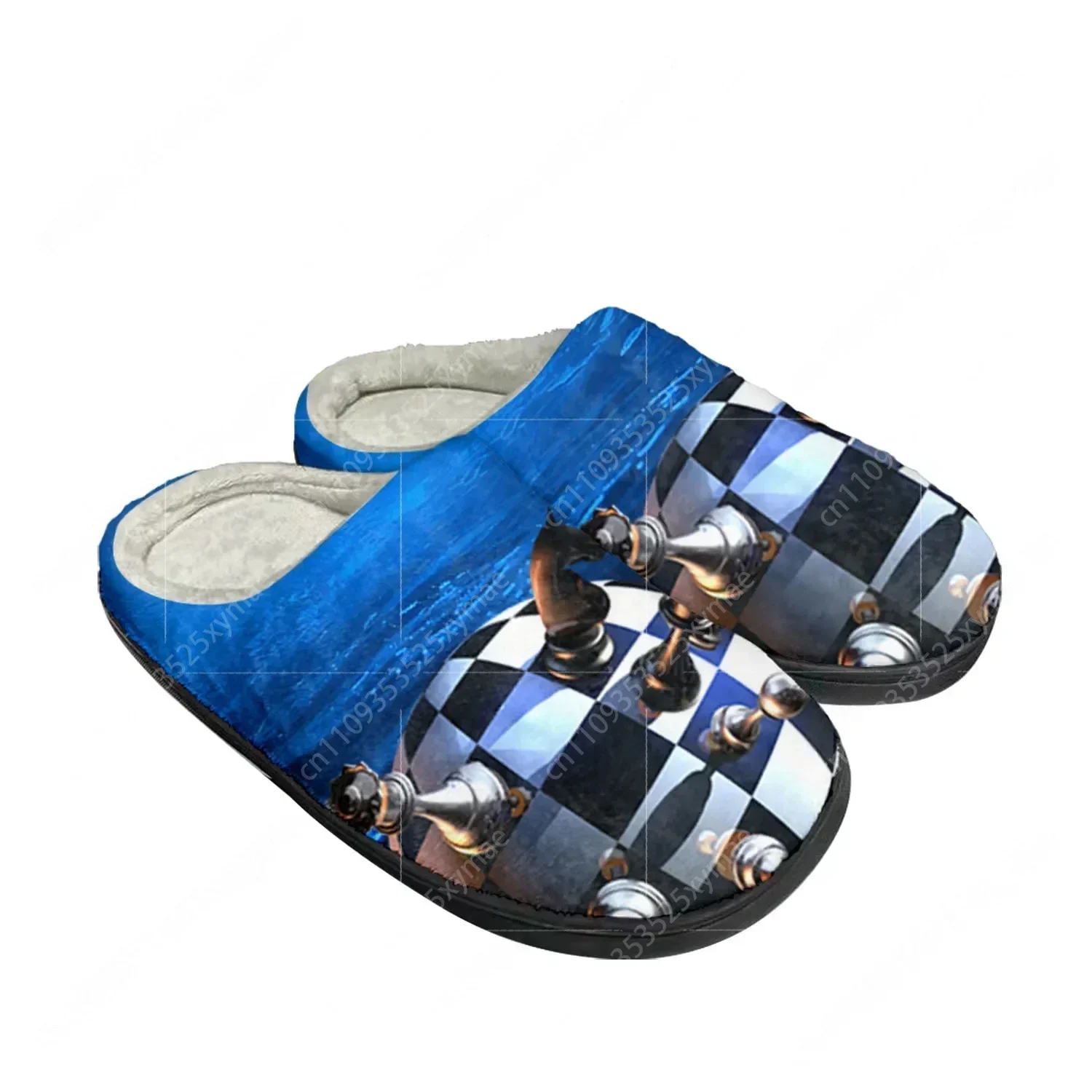 

Chess International Home Cotton Custom Slippers Mens Womens Sandals Plush Bedroom Casual Keep Warm Shoe Thermal Slipper Black