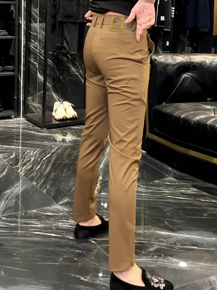 

Повседневные прямые брюки Slim Fit для мужчин, зимние, новые, модные, городские, молодежные, многофункциональные, узкие брюки