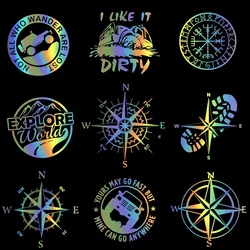 10 Styles Compass and Adventure Design Cars Pattern Sticker for Auto Motorcycle Body Styling Decoration Accessories Head PVC