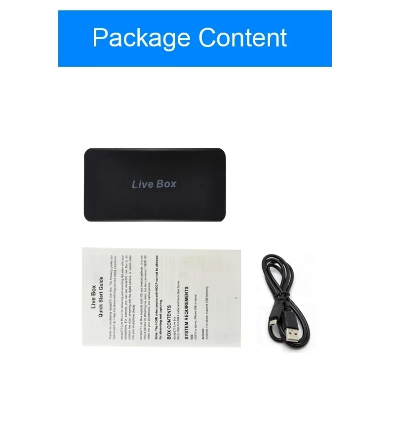 Scatola di streaming live per telefono con fotocamera Scheda di acquisizione video da HDMI a USB 2.0 per IPhone IOS OTG Telefono Android Laptop PC Registrazione di giochi