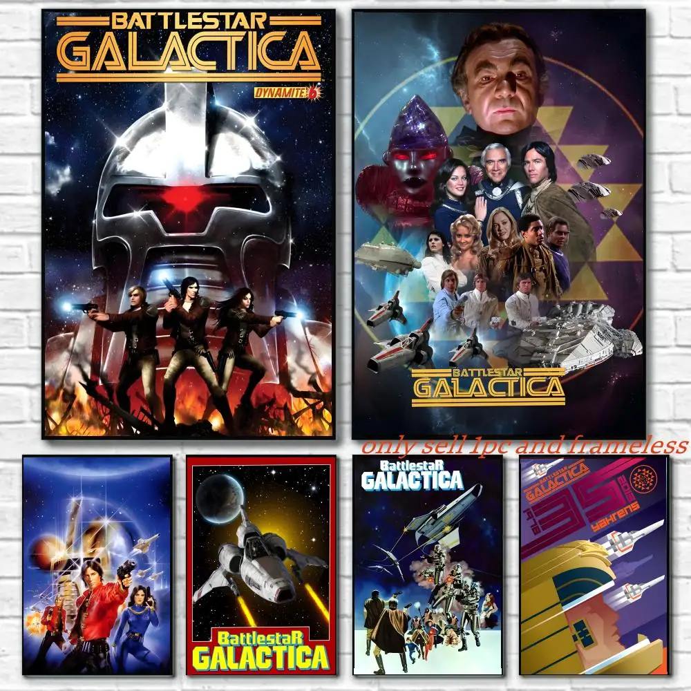 Science fiction Movie B-Battlestar Galactica 1978 Poster Premium PP Wall Decal - Peel & Stick, HD Print, Waterproof Home Decor