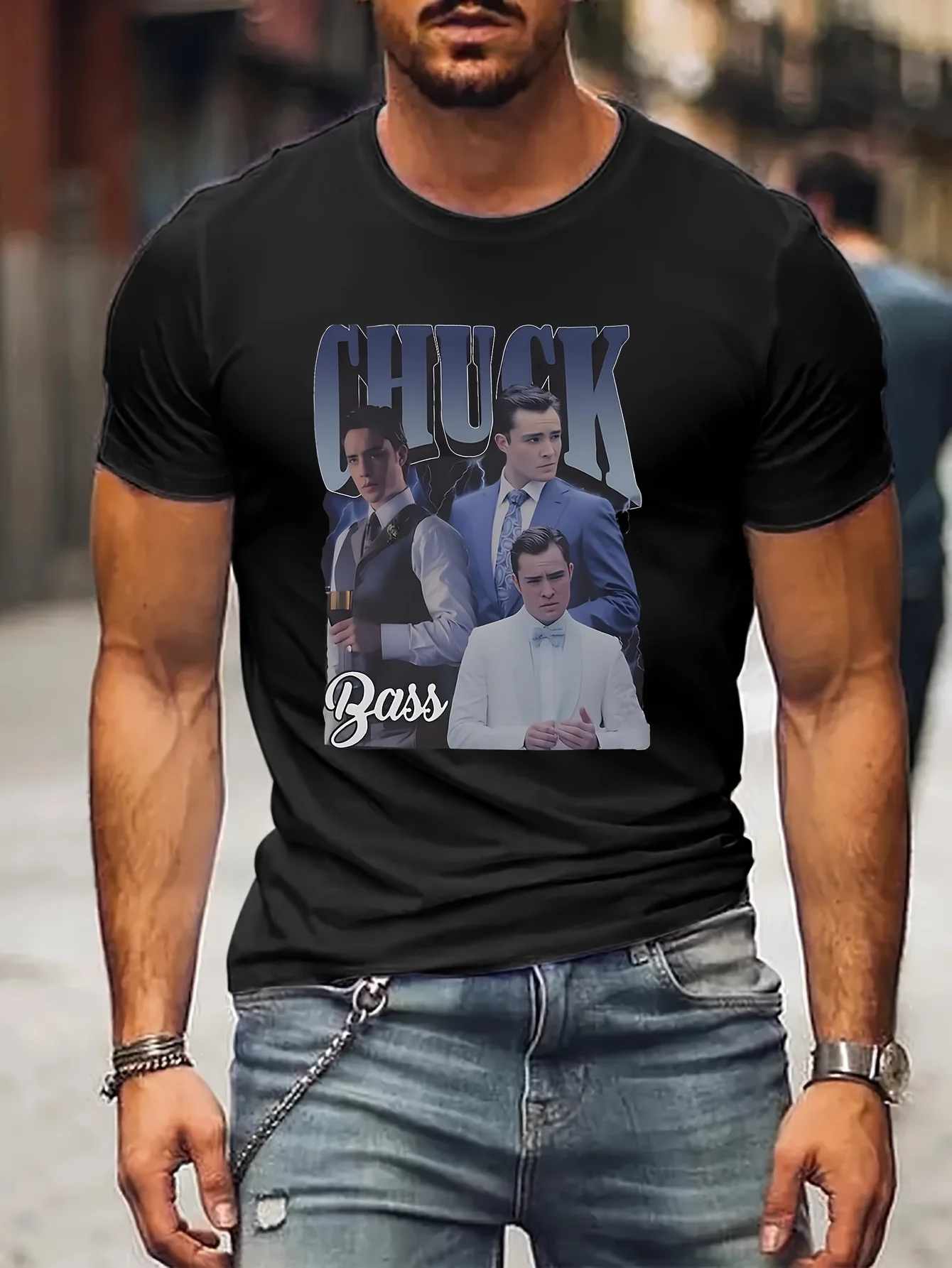 Chuck Bass Short Sleeve T-Shirt T Shirt Men T-Shirt Meme Anime Men T shirt Printed T-Shirt B5022529