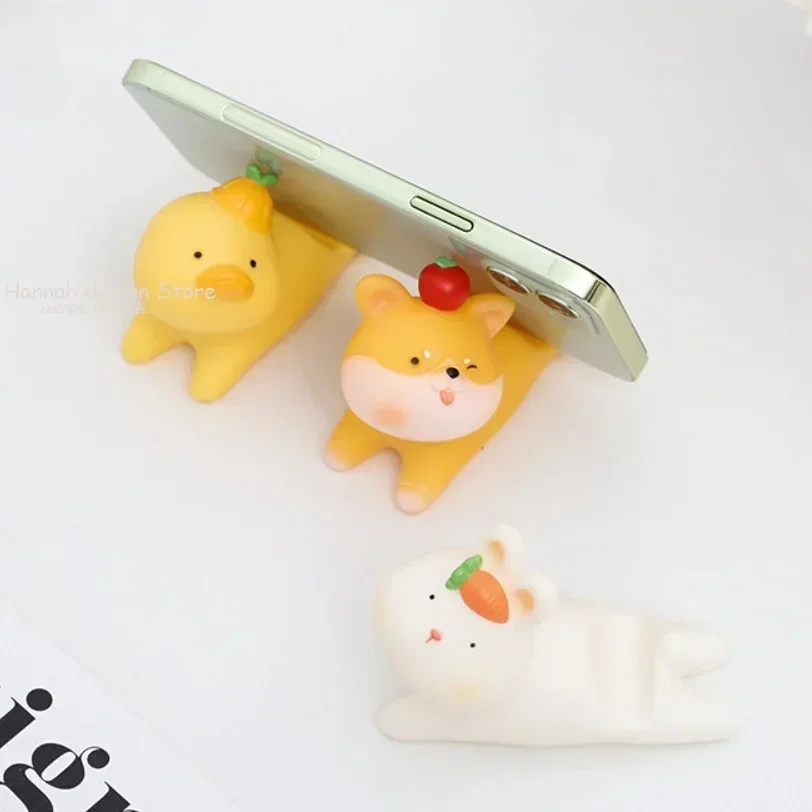 Cartoon Animal Tabletop Decoration PVC Enamel Phone Holder Lazy Person Drama Chasing Tablet Support Bracket Student Gift