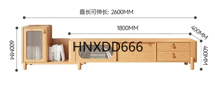 

Nordic Log Style TV Side Cabinet Solid Wood Retractable TV Cabinet Unit Small Apartment Home