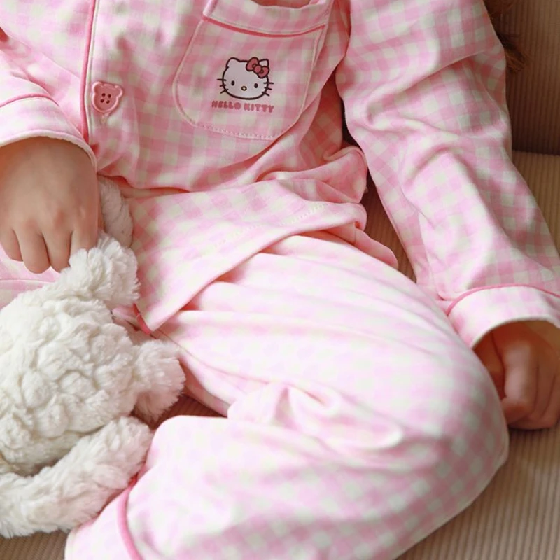 子供のためのハローキティの絵が描かれたパジャマ,家庭用品,カーディガン,漫画,小さな女の子,新しい,2個セット