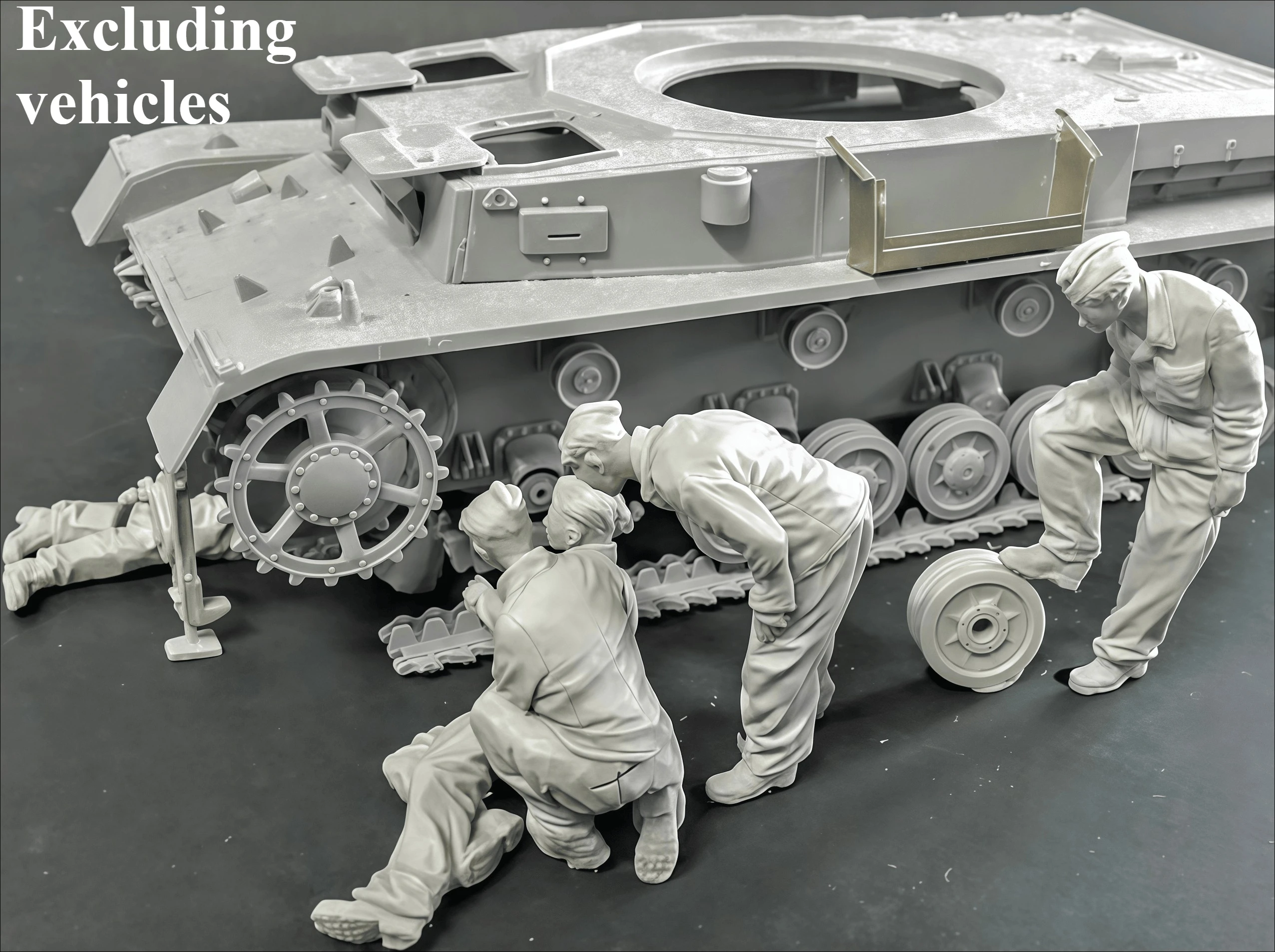 1: 35 Casting Resin Model Assembly Kit GK, Tank Maintenance Engineer 5 People, Unpainted Needs To Be Assembled