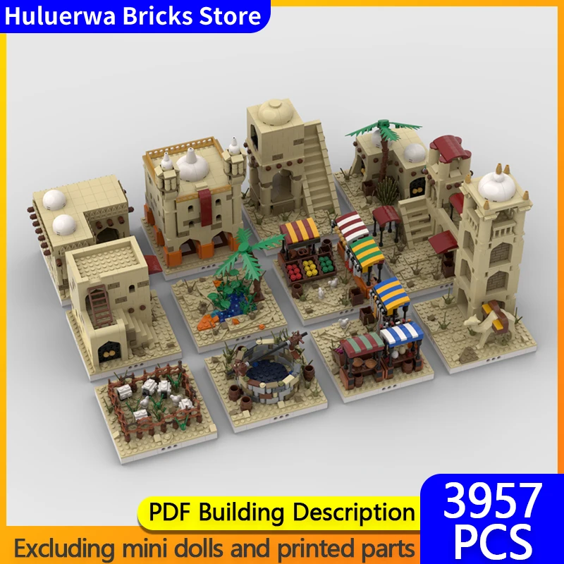 City Street View Star Movies Model MOC Building Bricks Desert Village Modular Technology Gift Holiday Assemble Children Toy Suit