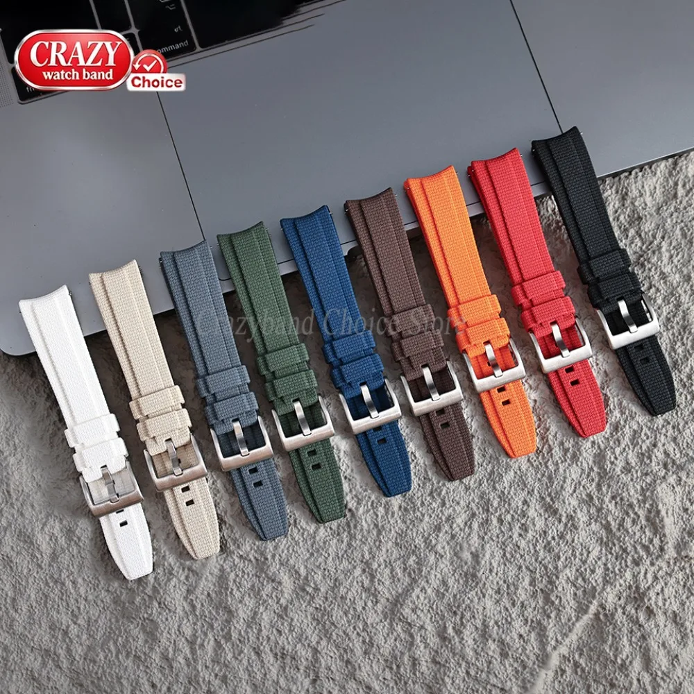 FKM Gummi-Uhrenarmband 20mm 21mm 22mm Universelles Bogenendband für Seiko für Rolex Armband Schnellverschluss Sport Wasserdichtes Armband – Detail 2